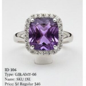 Amethyst Halo Statement Ring