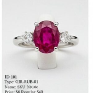 Natural Burmese Ruby Silver Ring