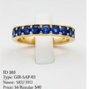 Royal Blue Sapphire Gold Band
